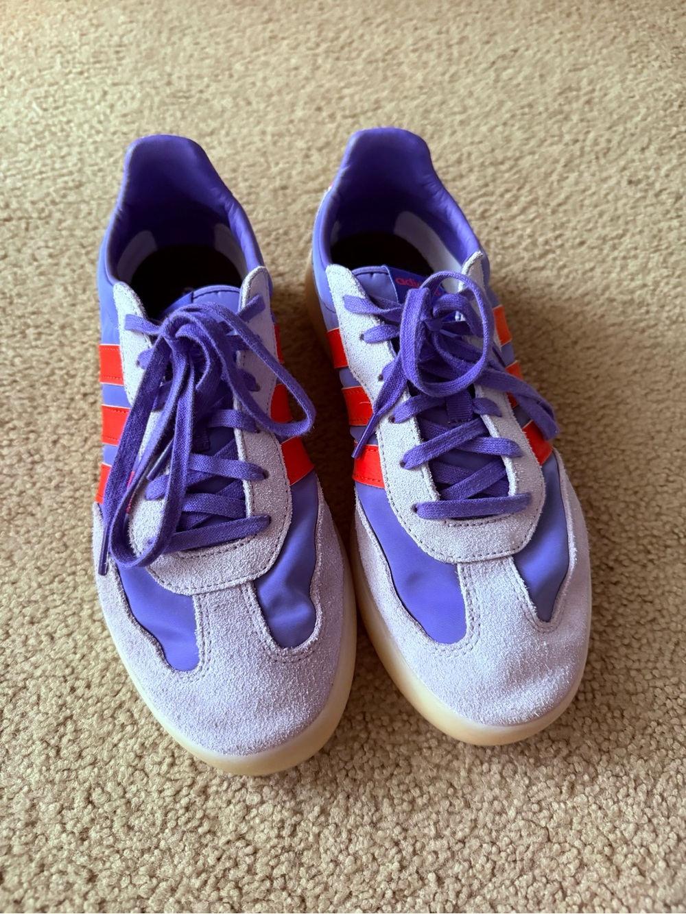 adidas Purple Sneakers with Orange Stripes